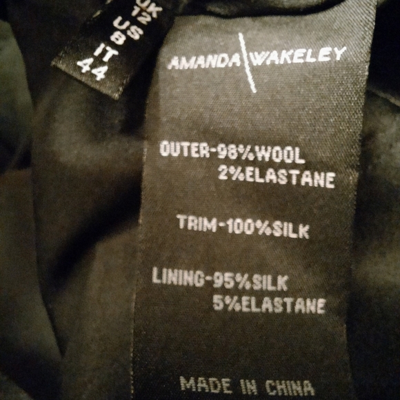 AMANDA WAKELEY Silk Wool Blazer 8 - Picture 11 of 12